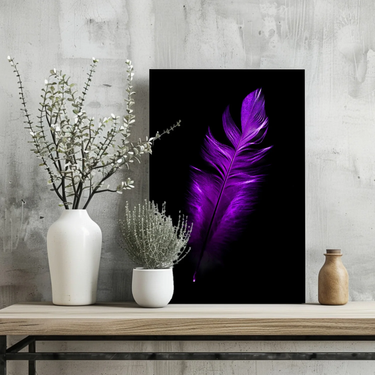 Purple Feather Aluminum Print - Image 2