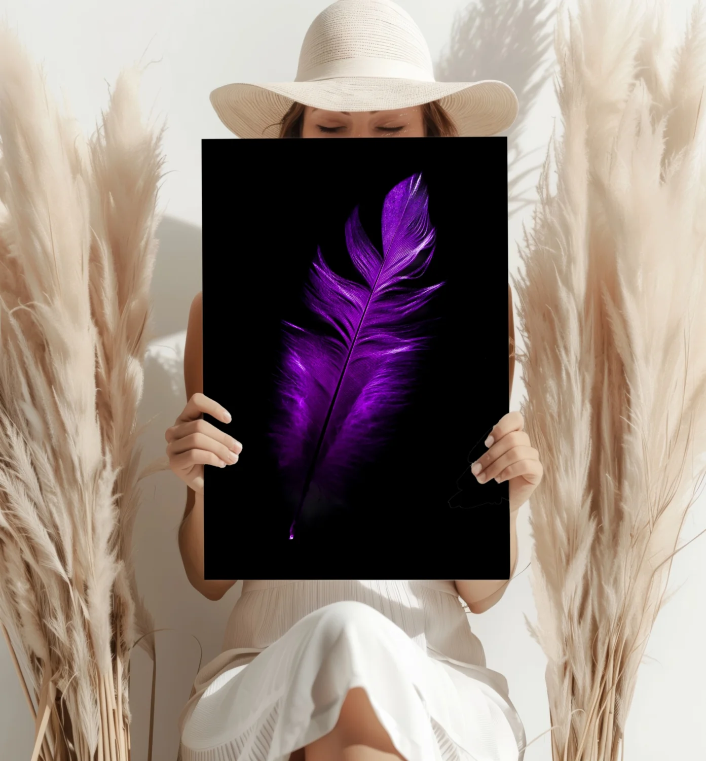 Purple Feather Aluminum Print - Image 4