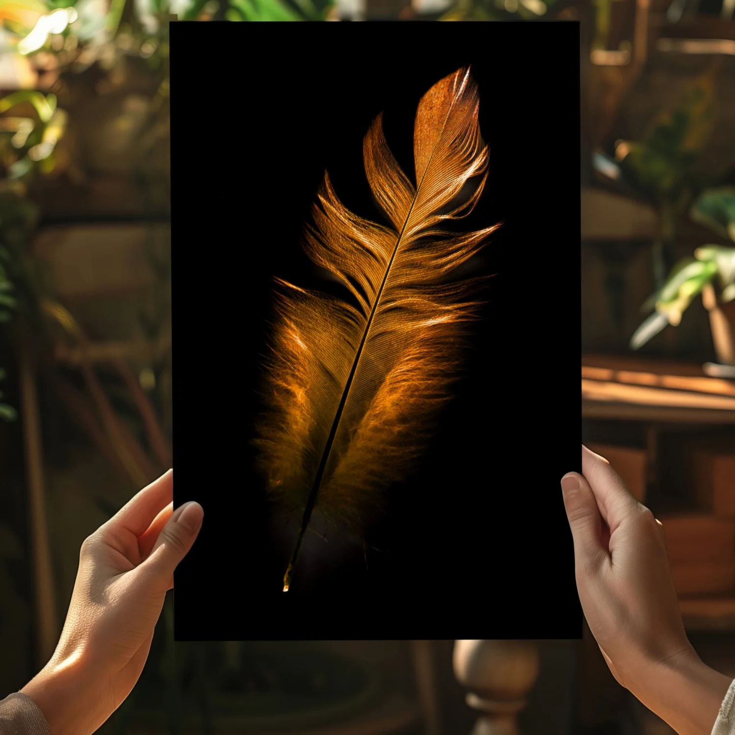 Bronze Feather Aluminum Print - Image 5