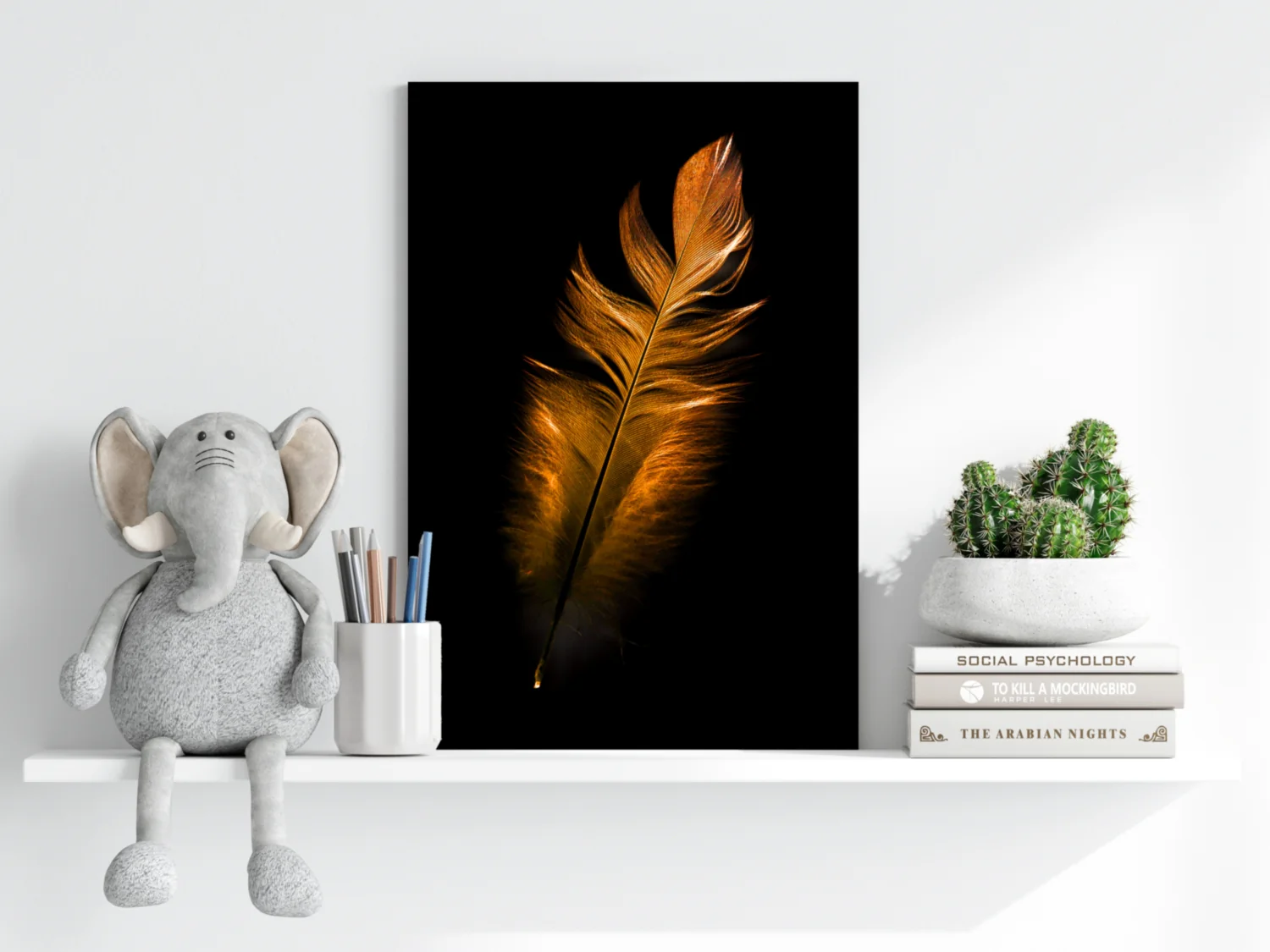 Bronze Feather Aluminum Print - Image 6