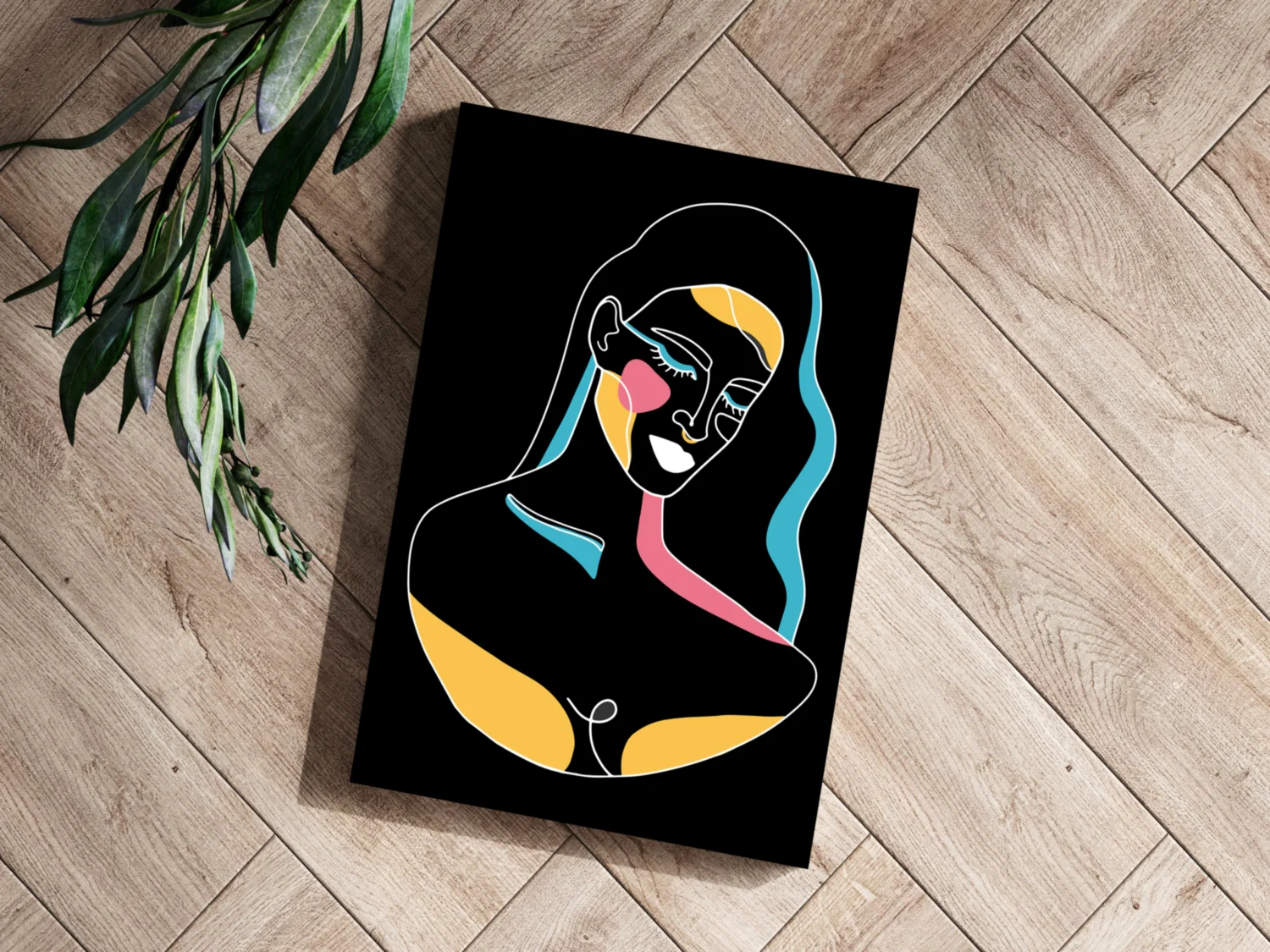 Line Art V1 Aluminum Print - Image 3