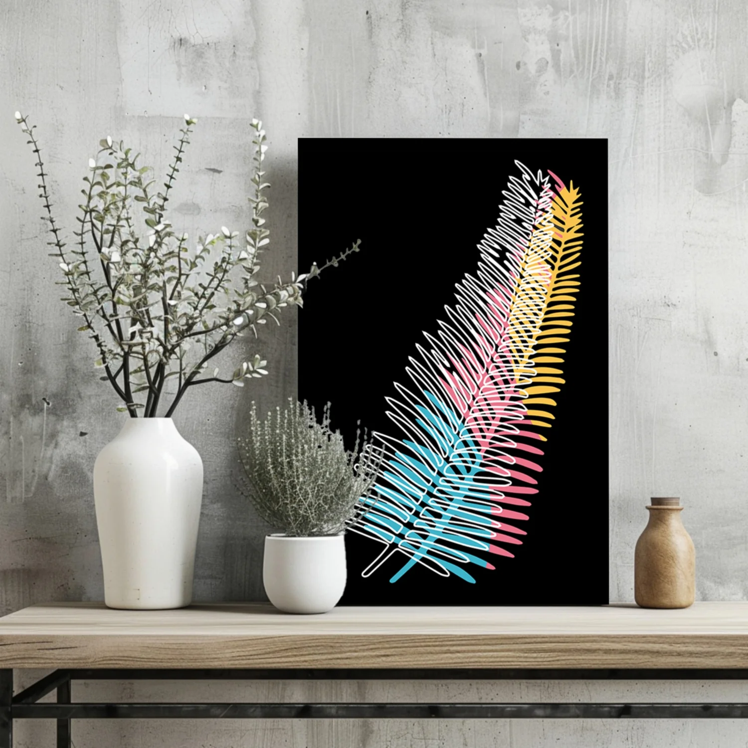 Line Art V14 Aluminum Print - Image 2