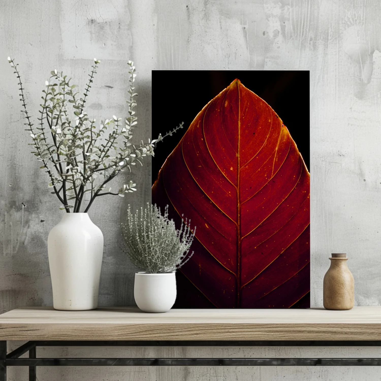 Red Leaf Aluminum Print - Image 2