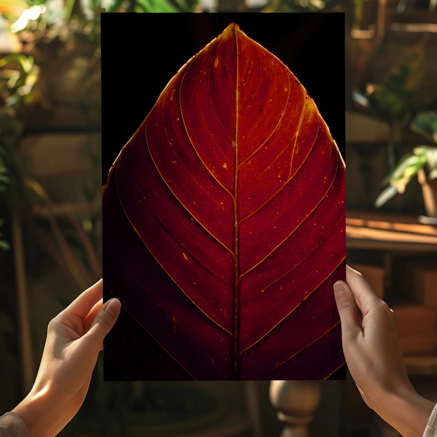 Red Leaf Aluminum Print - Image 5