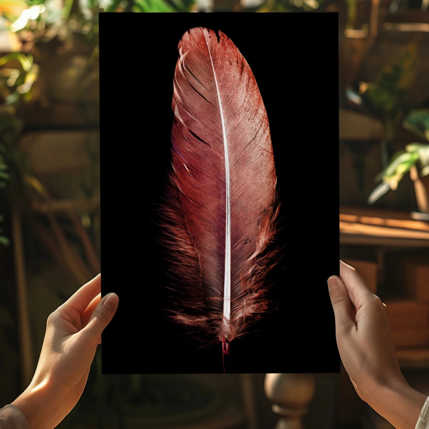 Red Feather Aluminum Print - Image 5