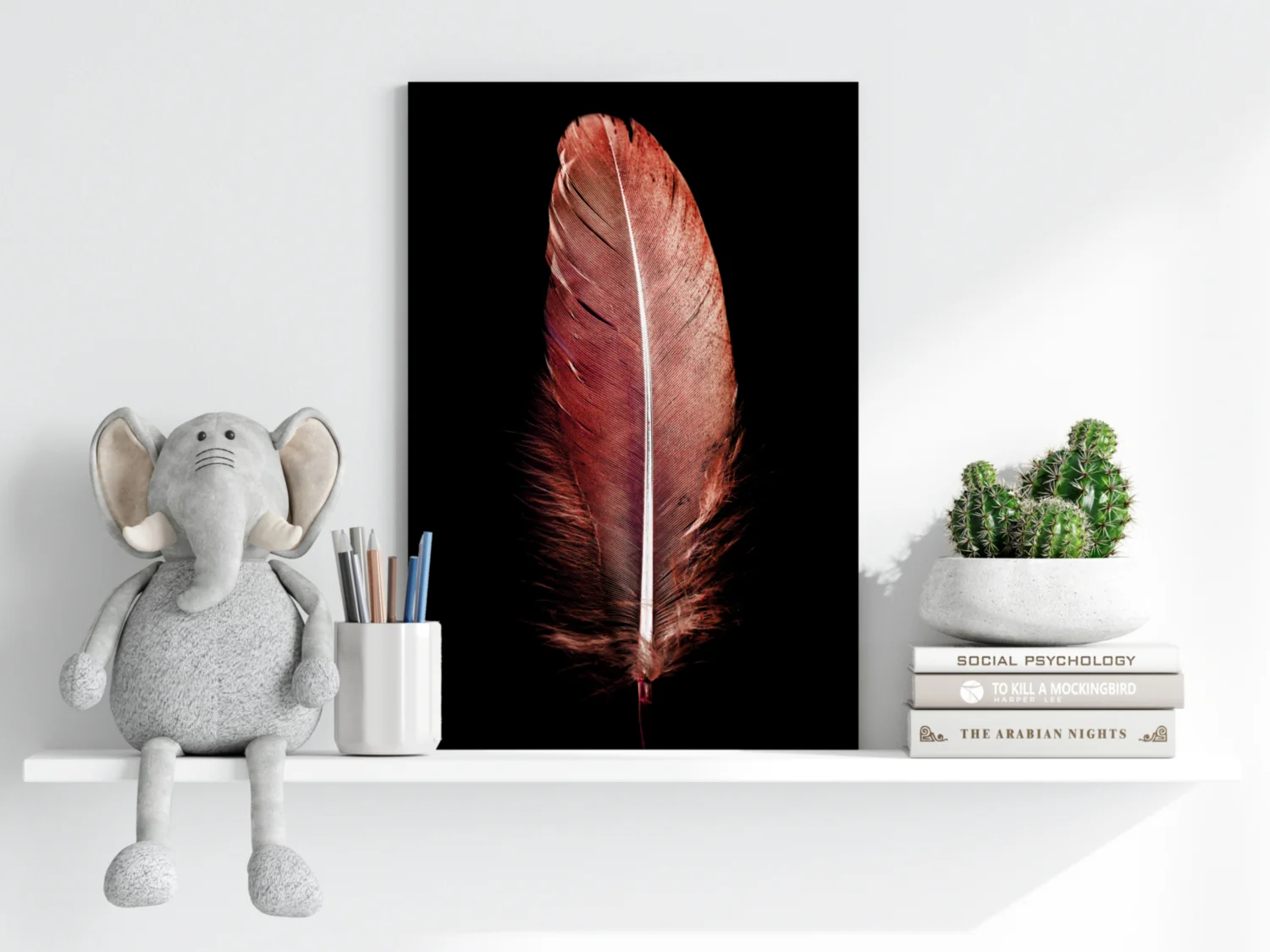 Red Feather Aluminum Print - Image 6