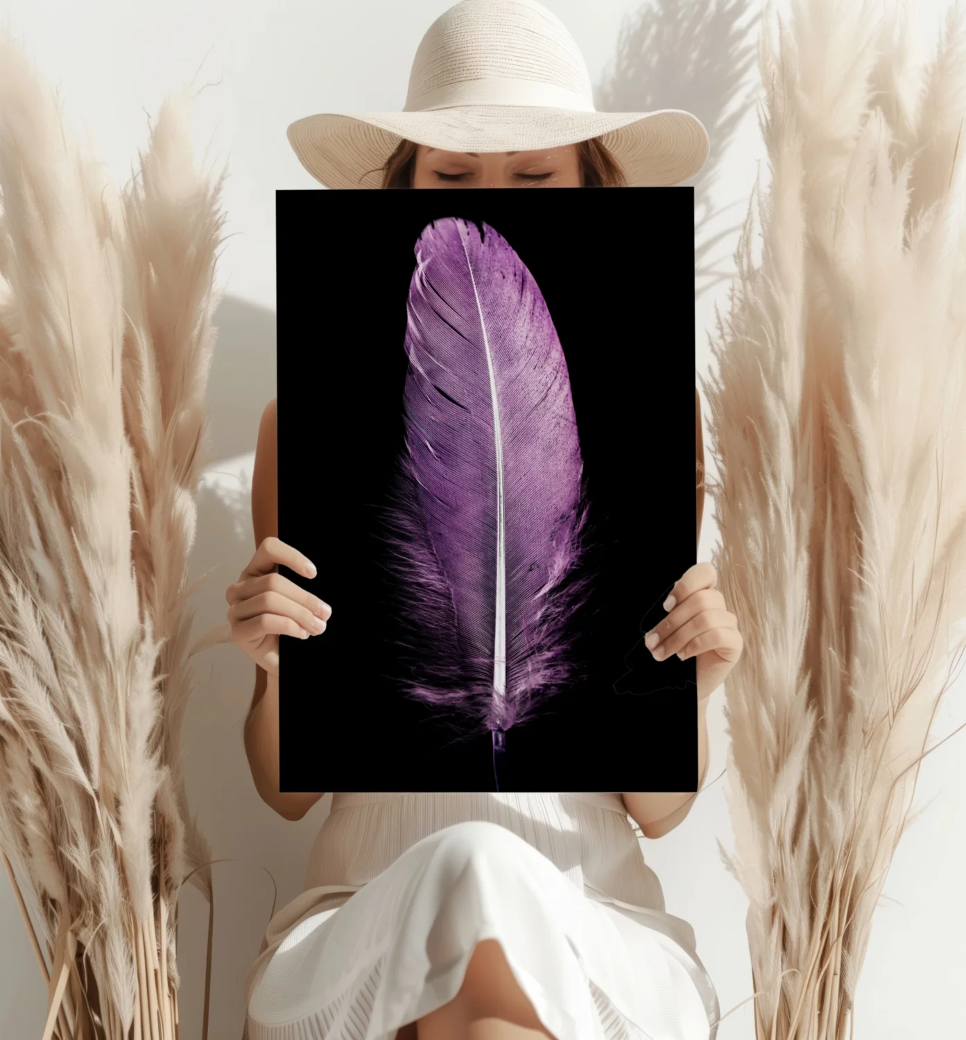 Purple Feather Aluminum Print - Image 4