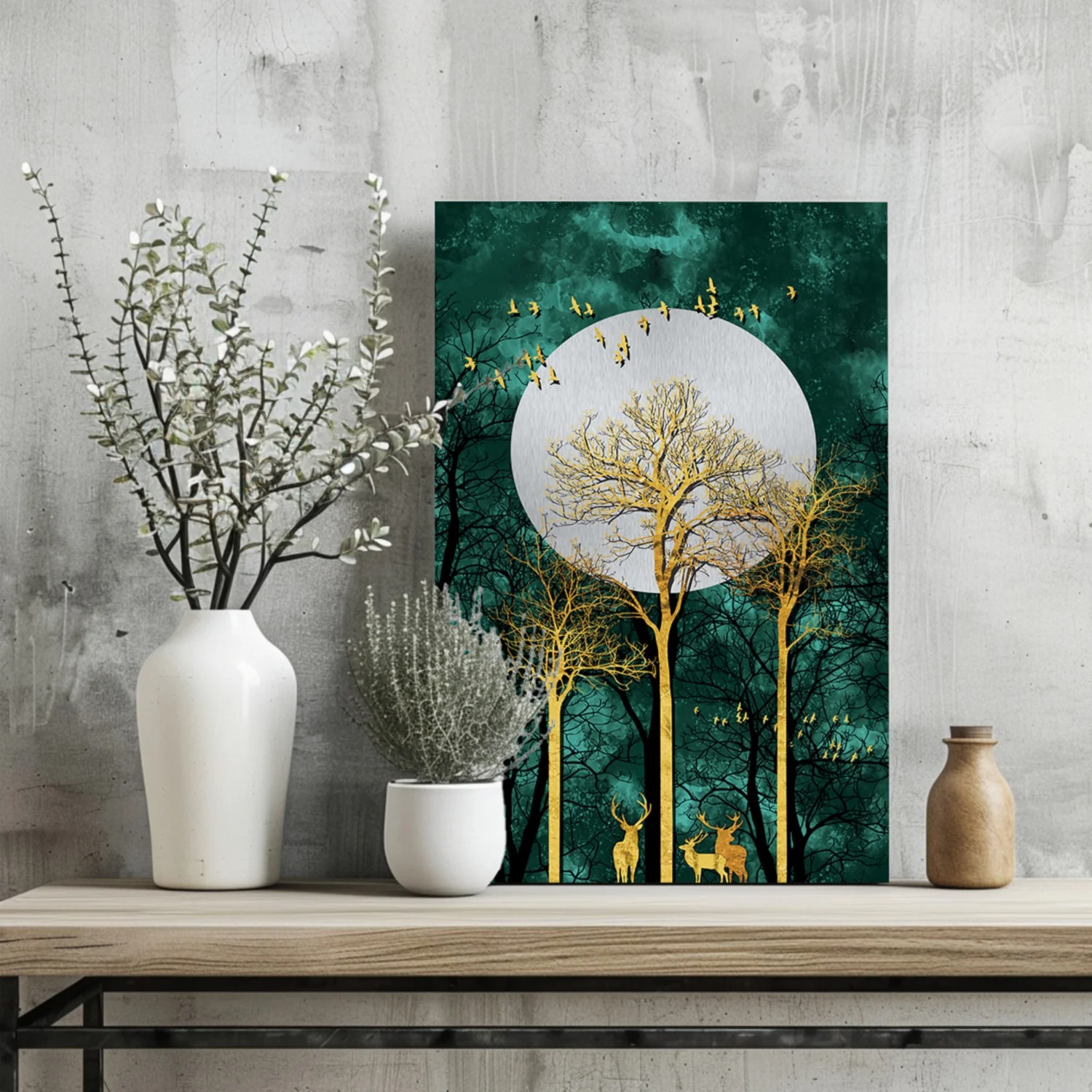Golden Deers Aluminum Print - Image 2