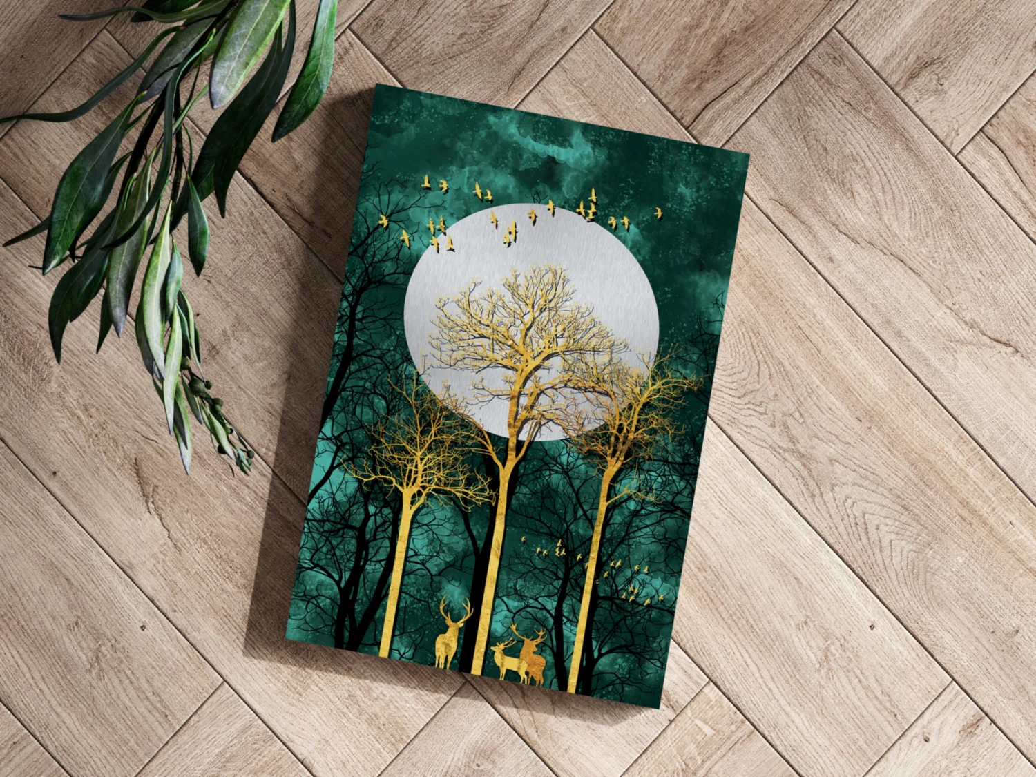 Golden Deers Aluminum Print - Image 3
