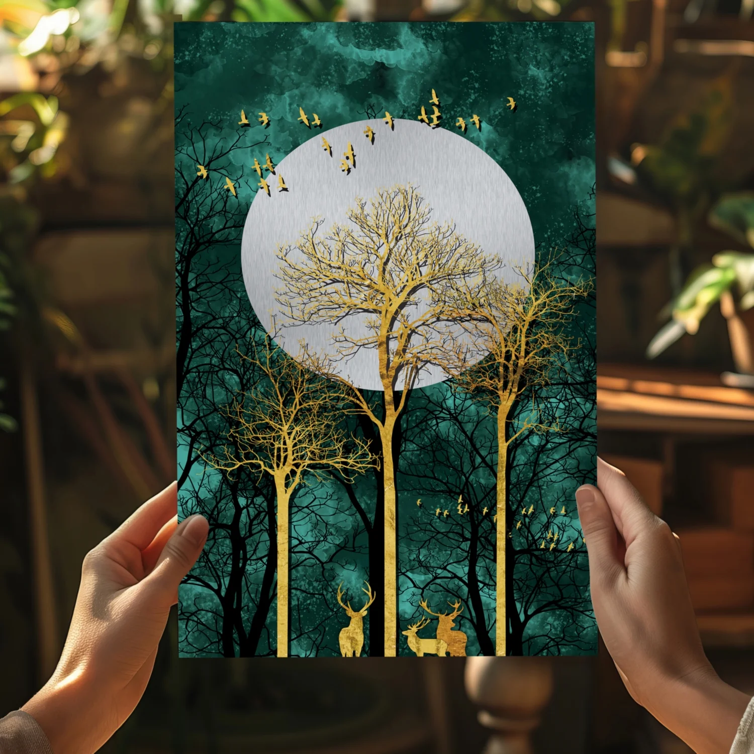 Golden Deers Aluminum Print - Image 5