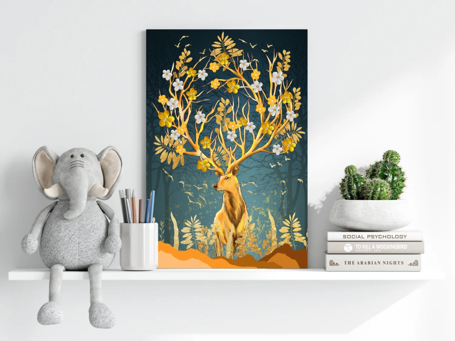 Golden Deer Aluminum Print - Image 6