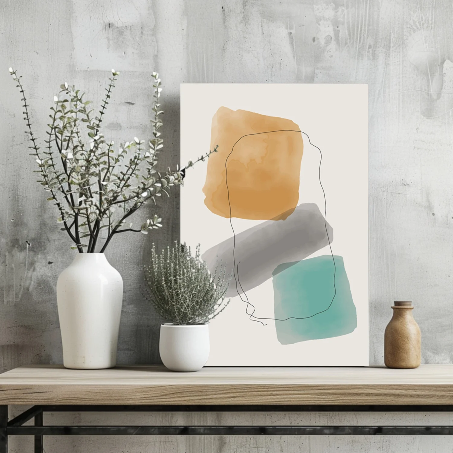 Line Art Modern Shape V6 Aluminum Print - Image 2