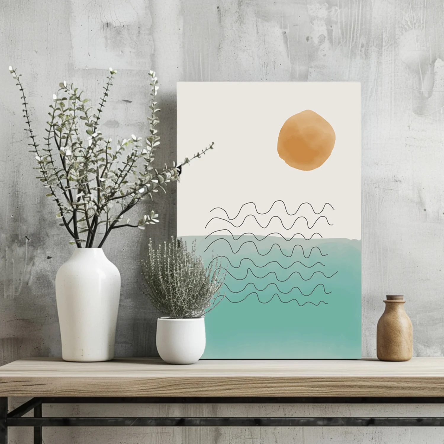 Line Art Modern Shape V7 Aluminum Print - Image 2