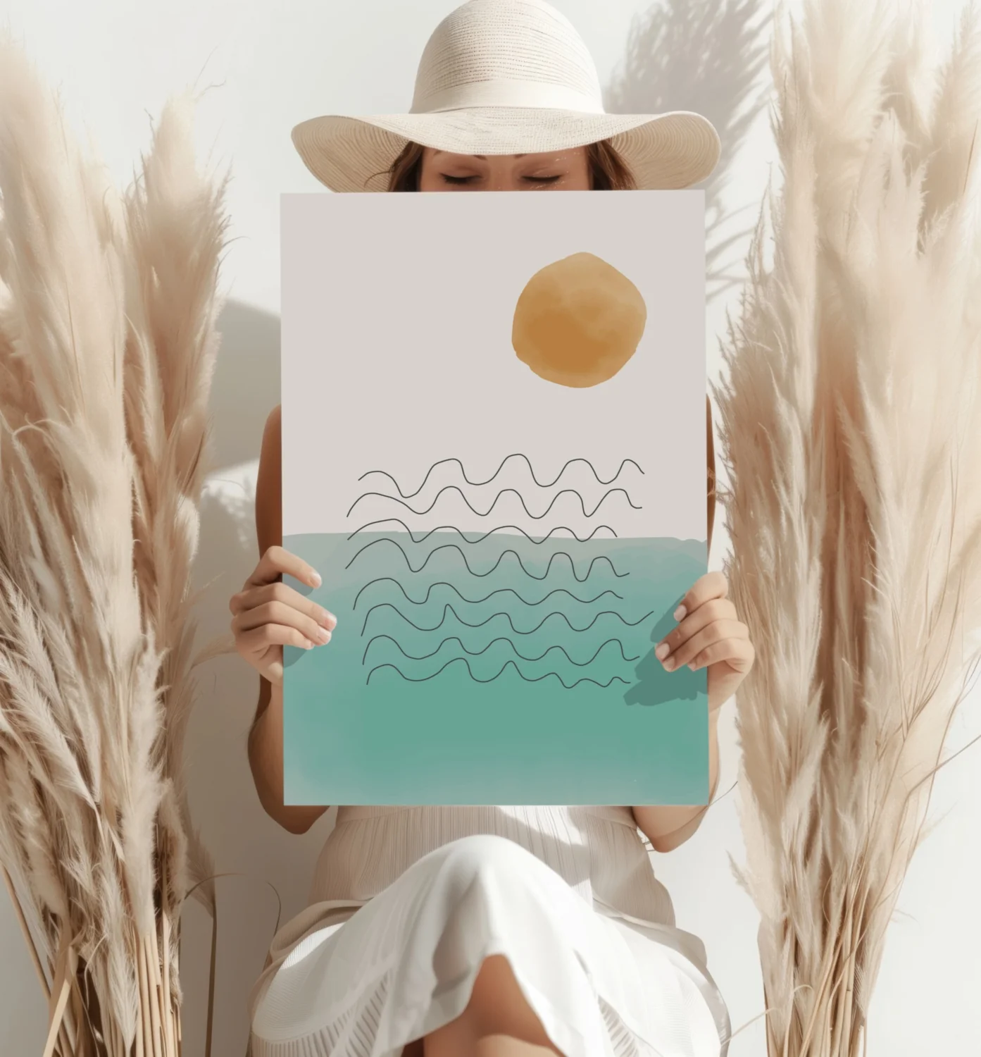 Line Art Modern Shape V7 Aluminum Print - Image 4