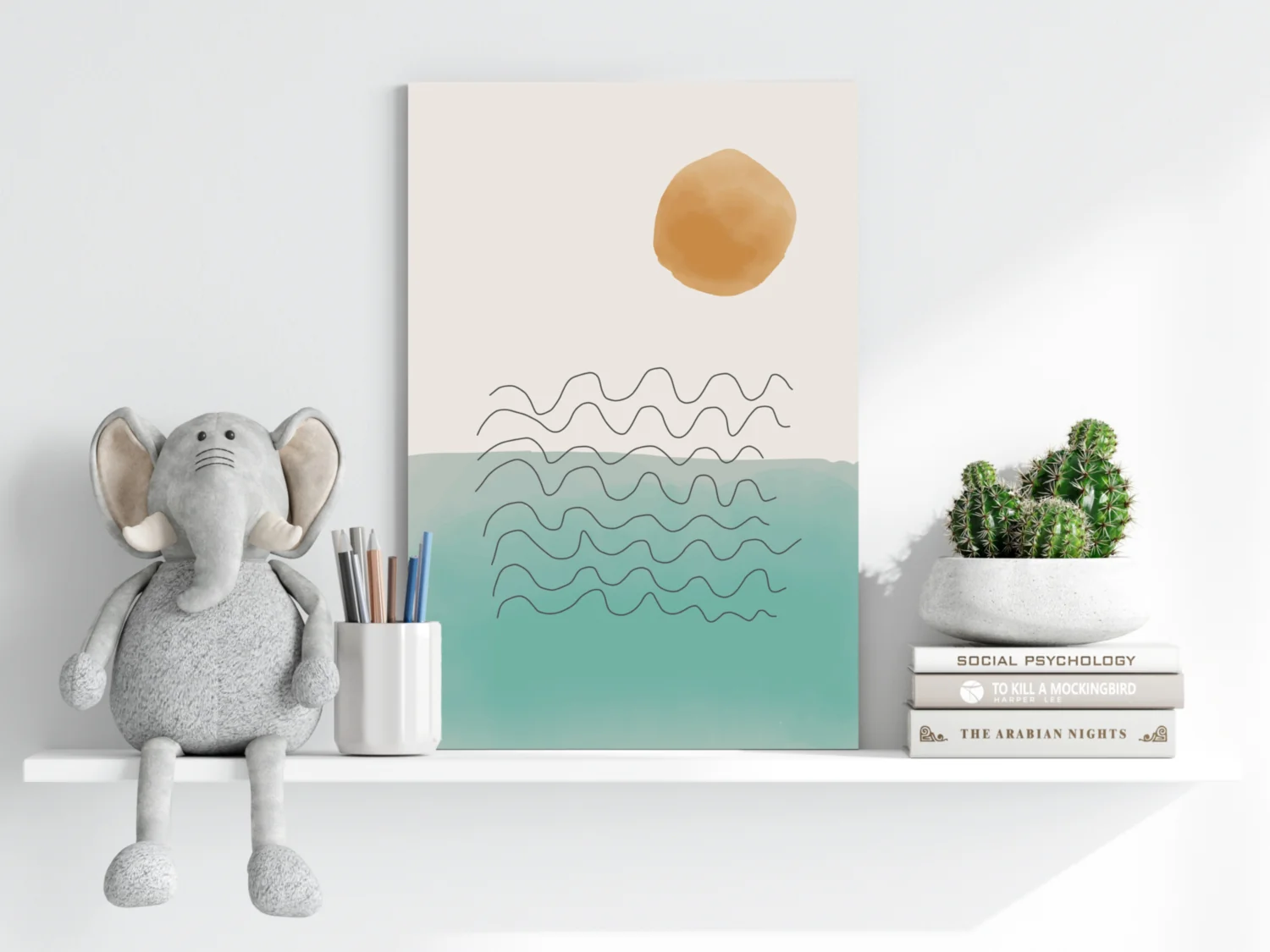 Line Art Modern Shape V7 Aluminum Print - Image 6