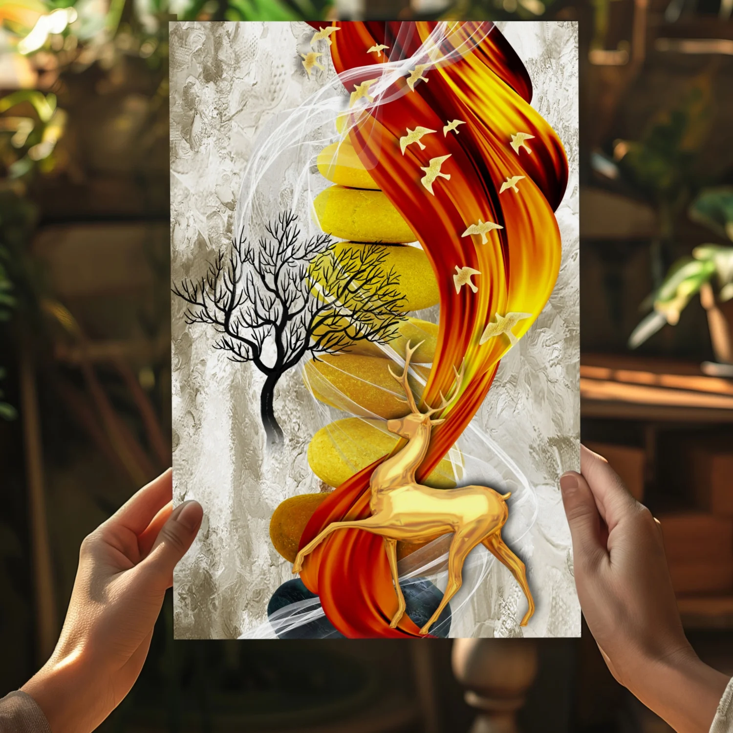 Abstract Deer Aluminum Print - Image 5