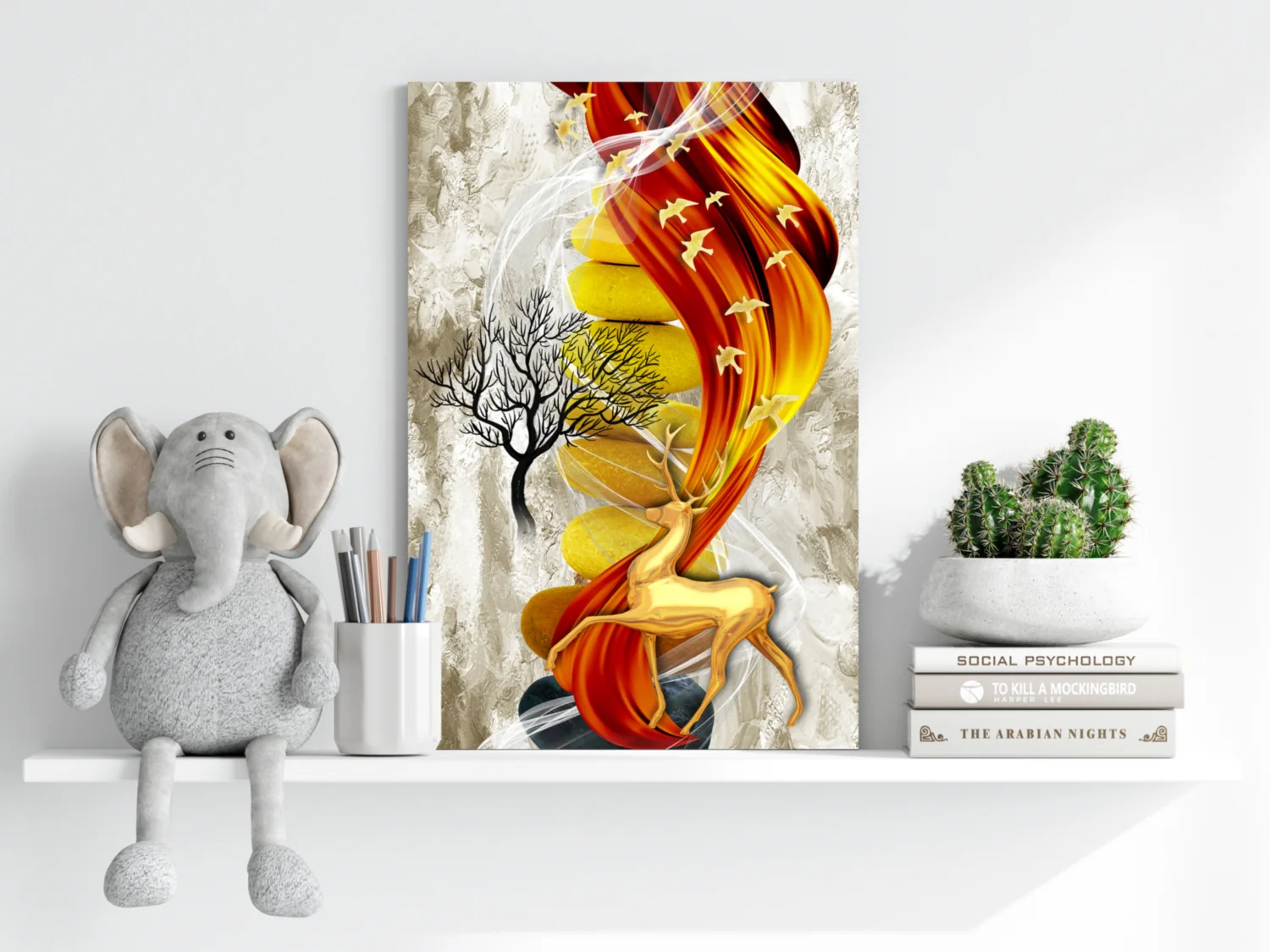 Abstract Deer Aluminum Print - Image 6