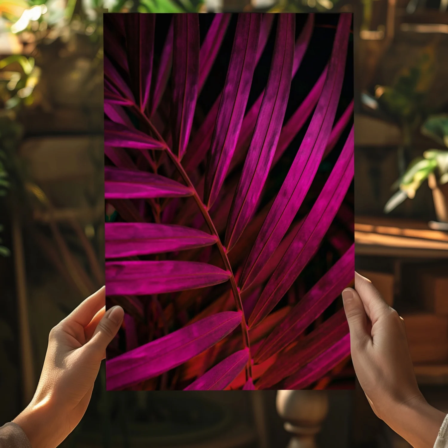 Fuschia Leaf Aluminum Print - Image 5