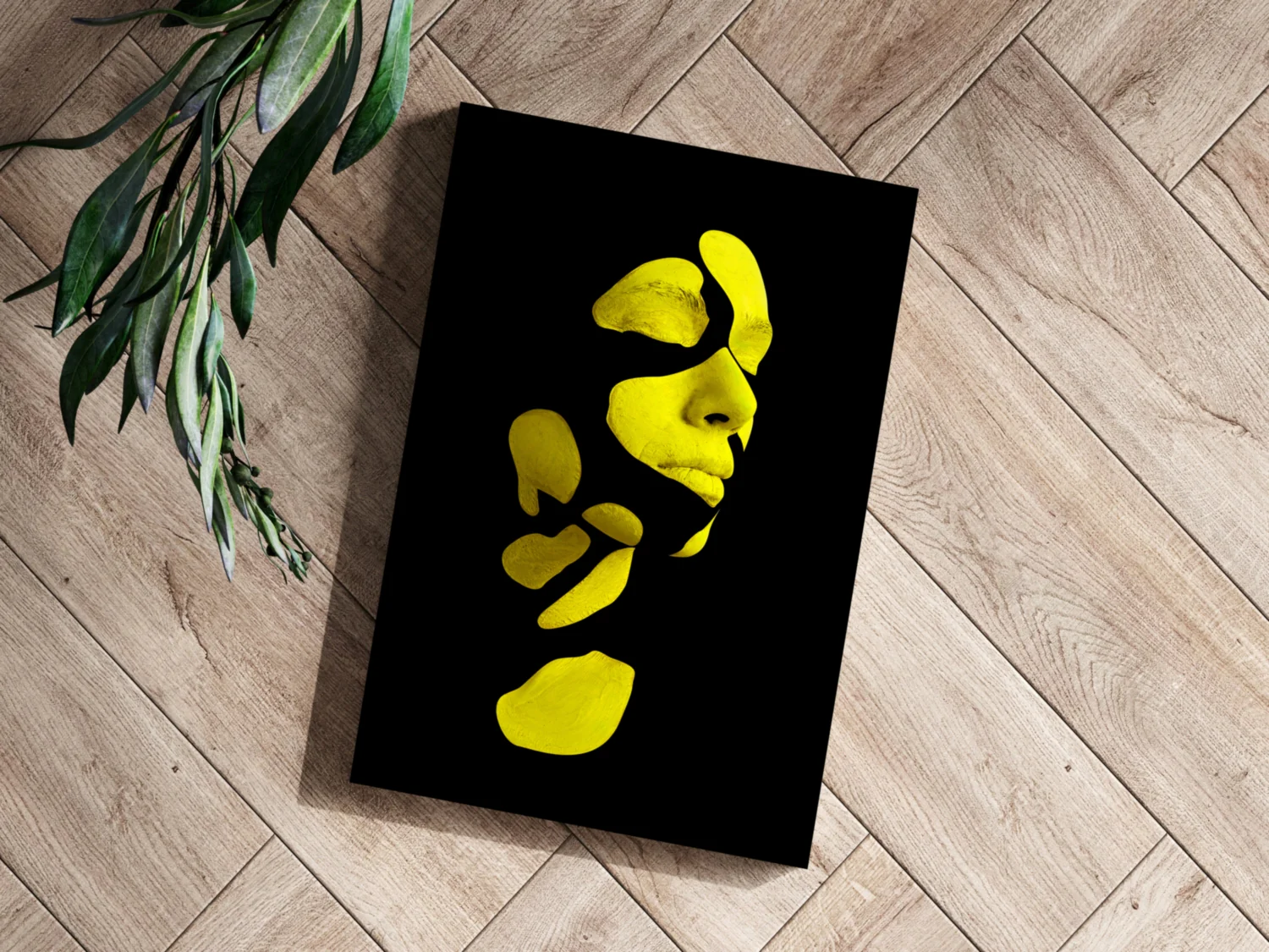 Woman in Style Yellow Aluminum Print - Image 3