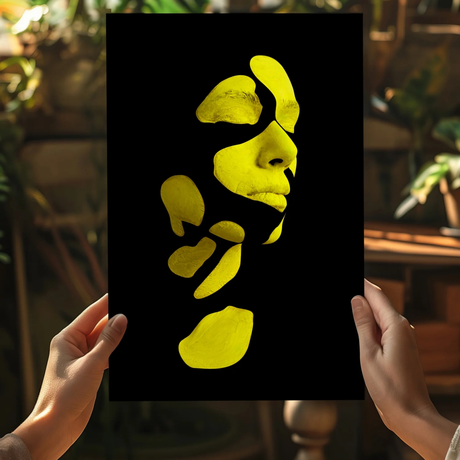 Woman in Style Yellow Aluminum Print - Image 5