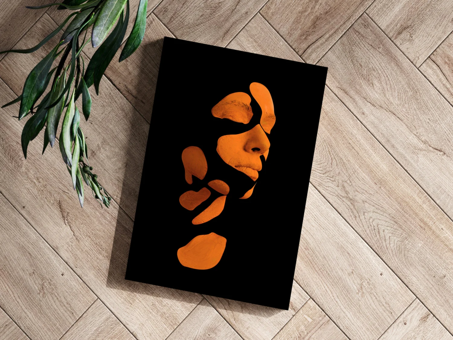 Woman in Style Orange Aluminum Print - Image 3
