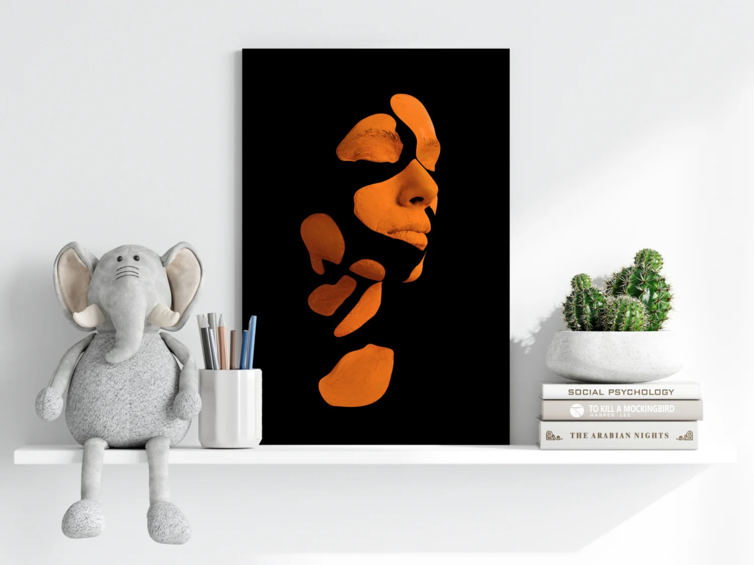 Woman in Style Orange Aluminum Print - Image 6