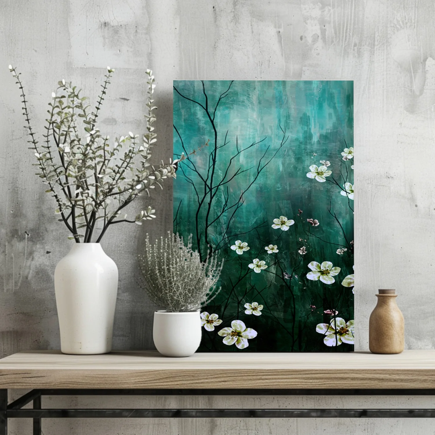 Abstract Flowers V2 Aluminum Print - Image 2