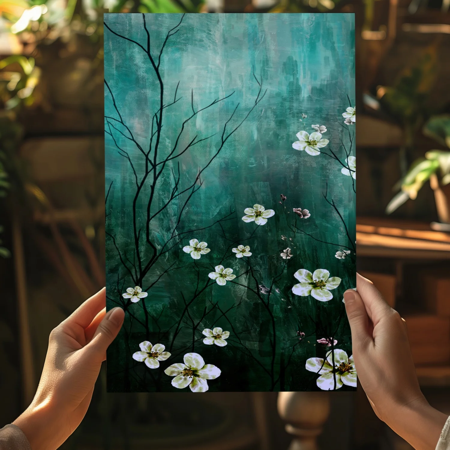 Abstract Flowers V2 Aluminum Print - Image 5