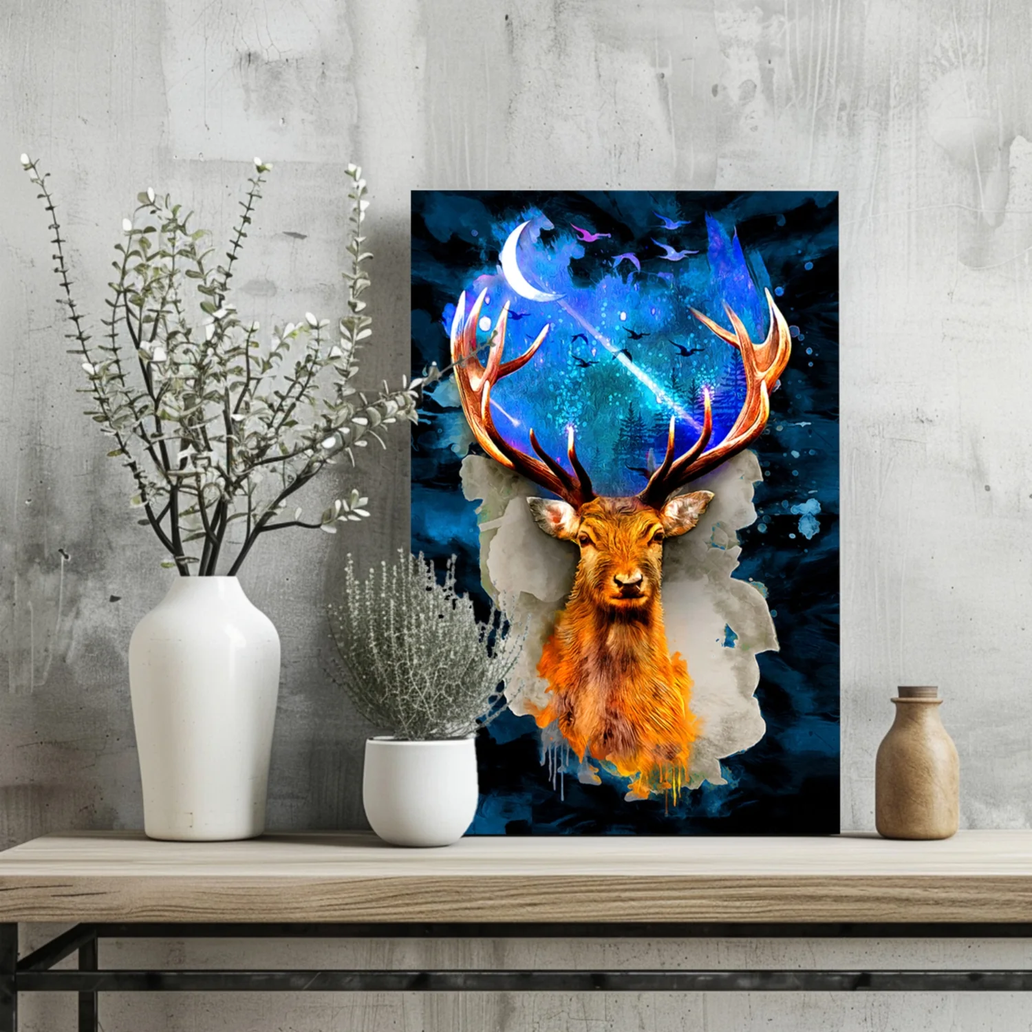 Deer at Night Aluminum Print - Image 2