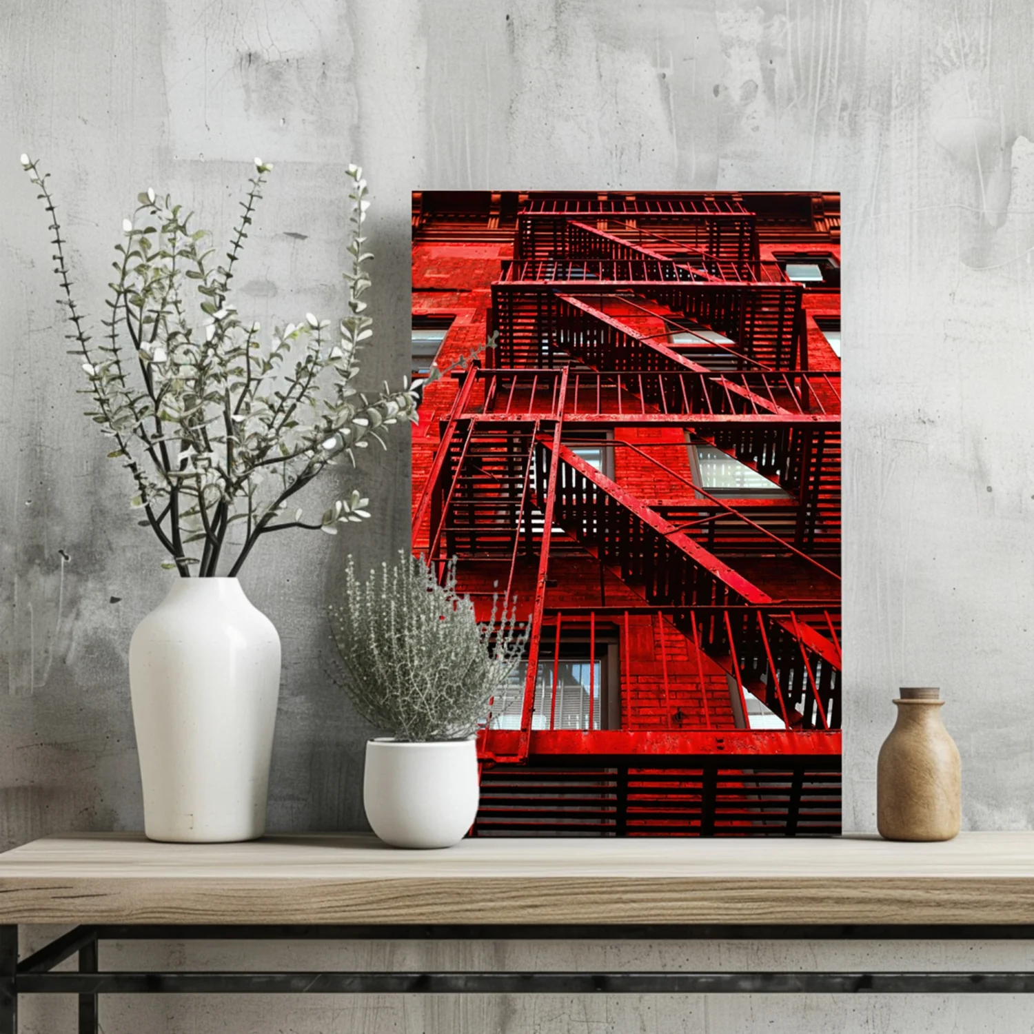 Stairs Red Aluminum Print - Image 2