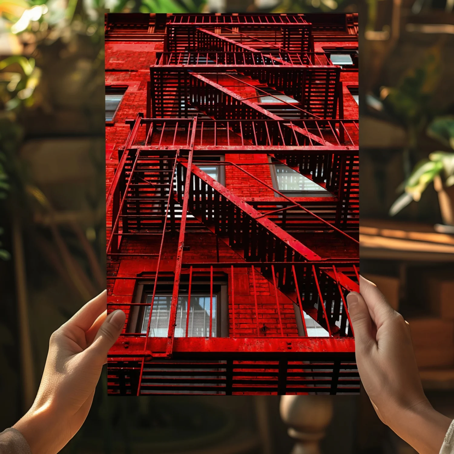 Stairs Red Aluminum Print - Image 5