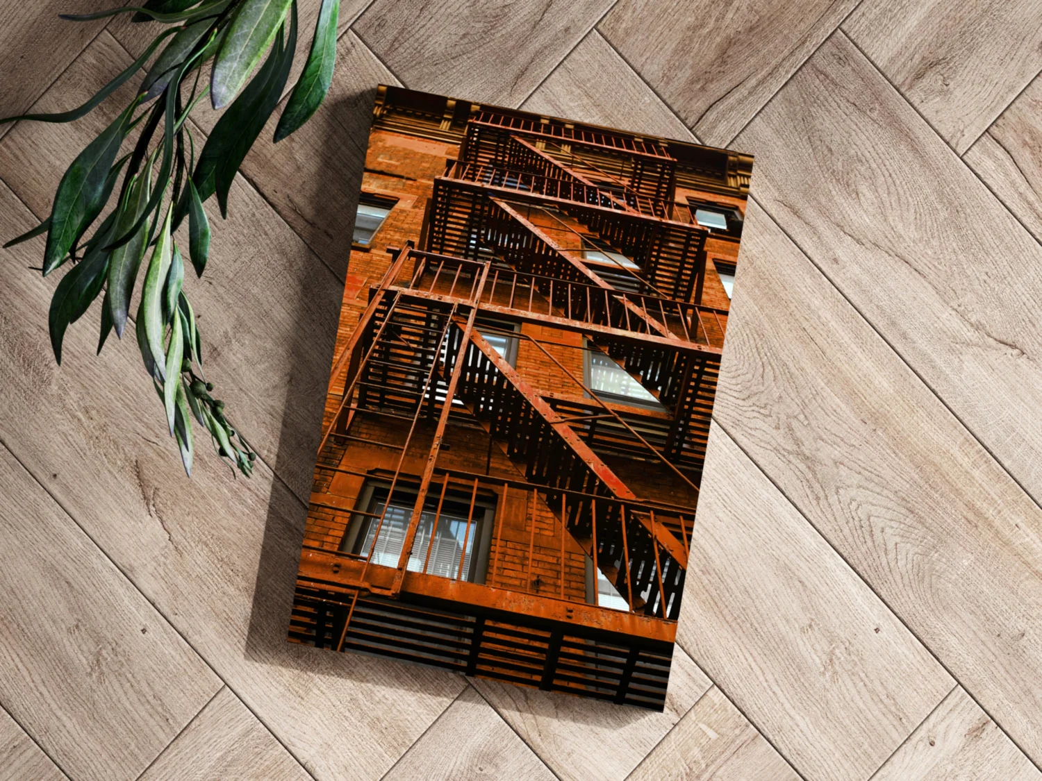 Stairs Orange Aluminum Print - Image 3