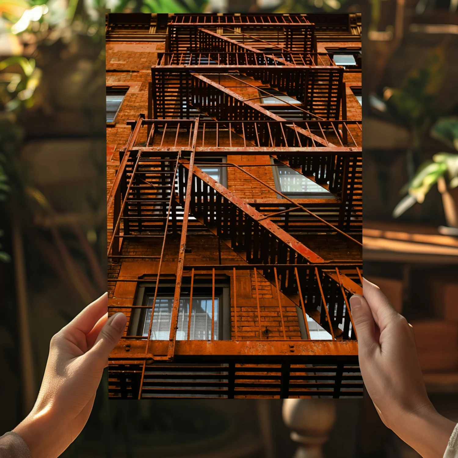 Stairs Orange Aluminum Print - Image 5