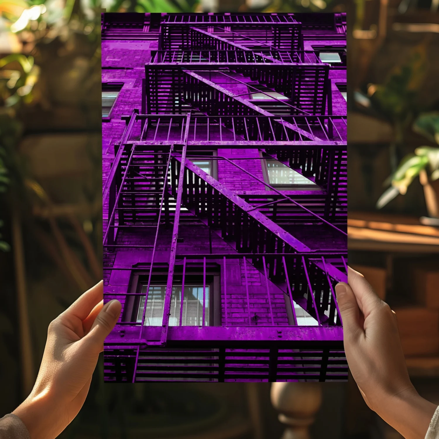 Stairs Purple Aluminum Print - Image 5