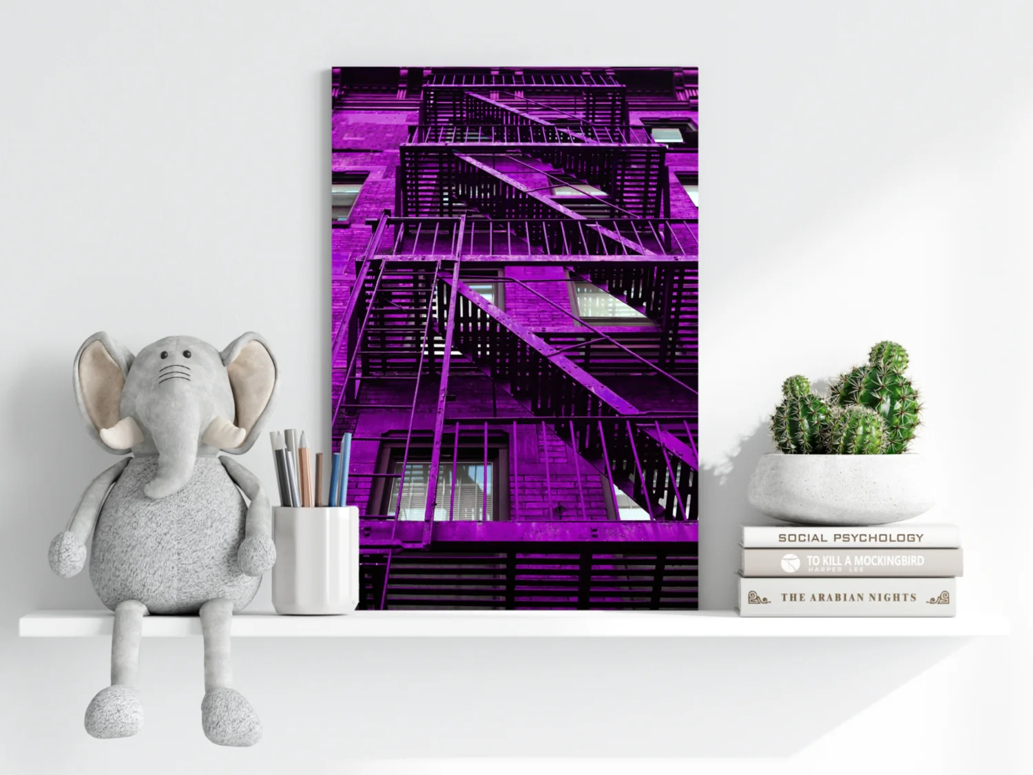 Stairs Purple Aluminum Print - Image 6