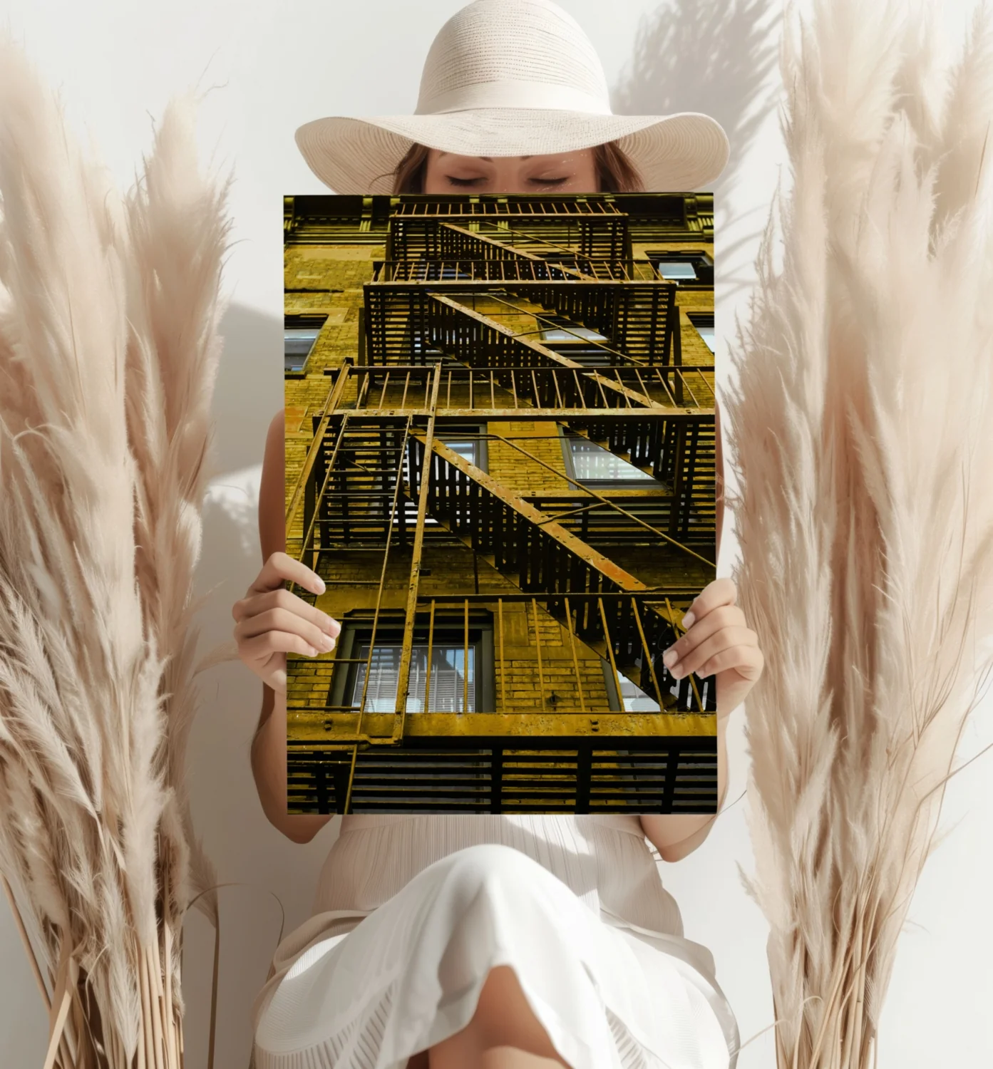 Stairs Yellow Aluminum Print - Image 4
