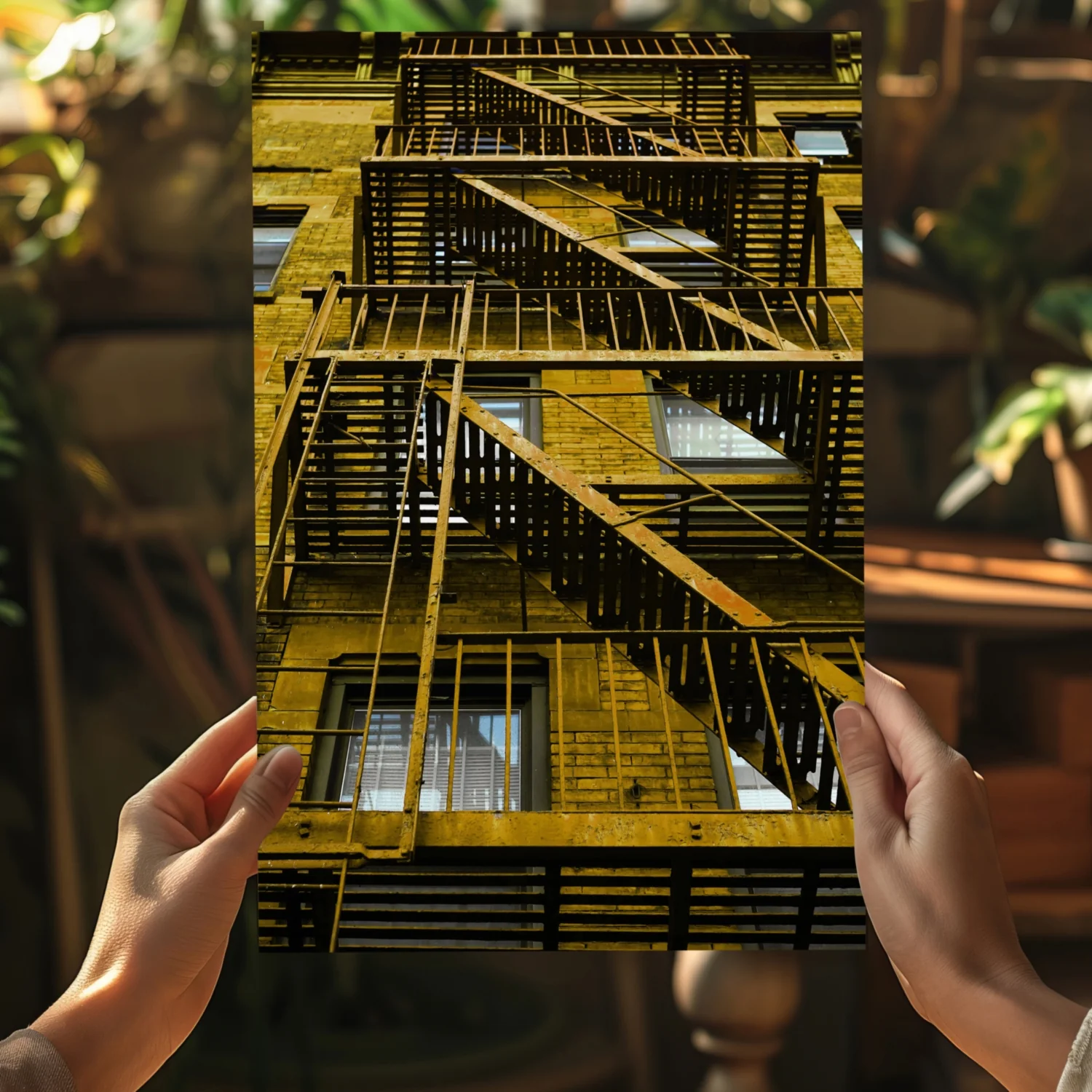 Stairs Yellow Aluminum Print - Image 5