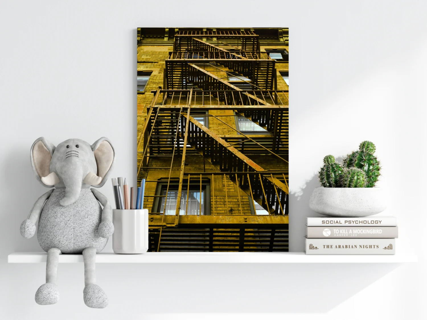 Stairs Yellow Aluminum Print - Image 6
