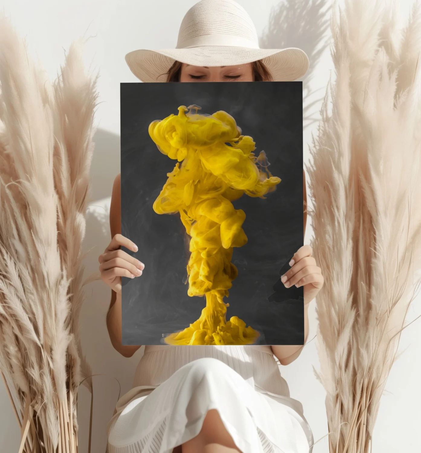 Abstract Yellow Smoke Aluminum Print - Image 4