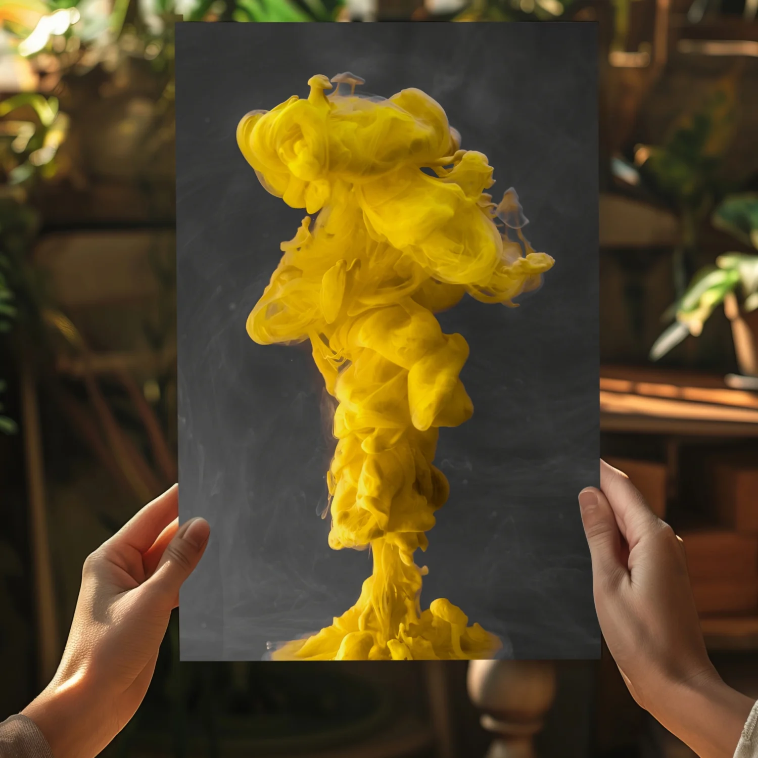 Abstract Yellow Smoke Aluminum Print - Image 5