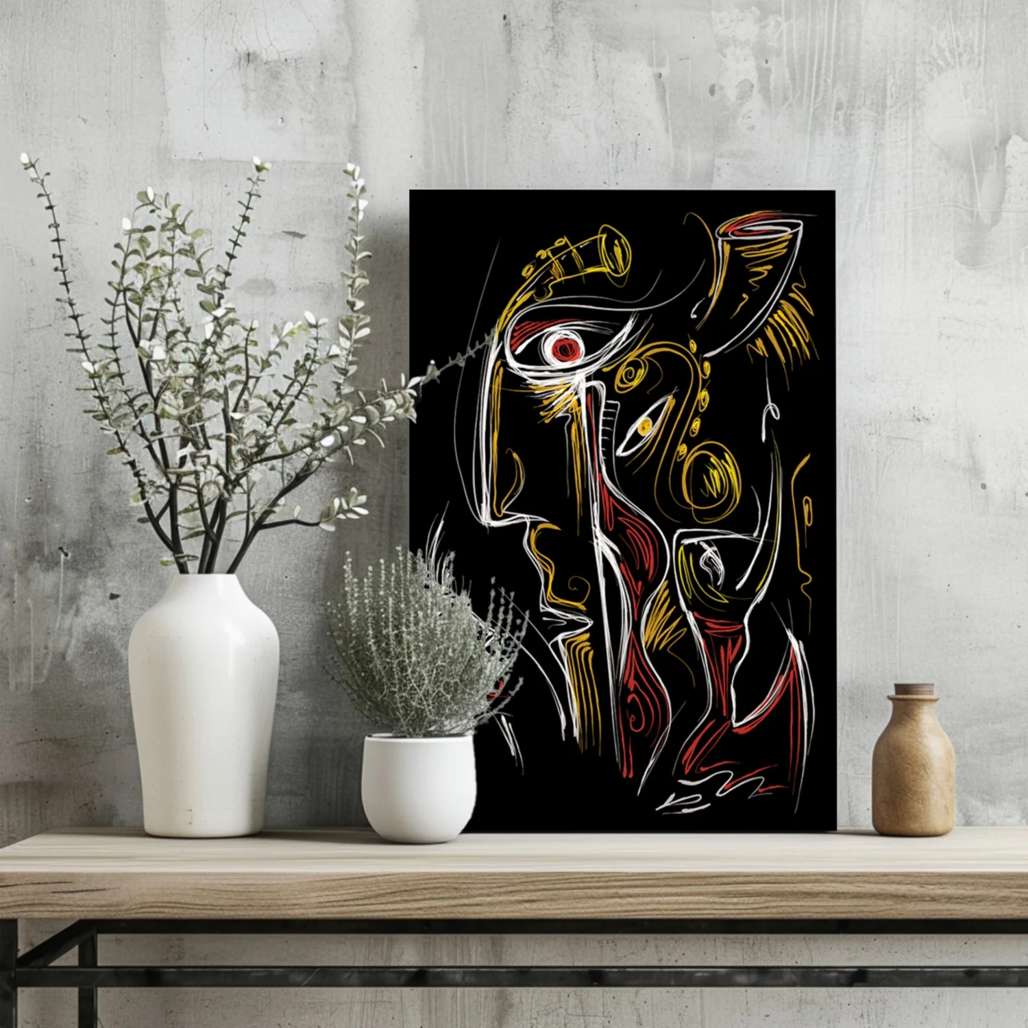 Abstract Art Faces Aluminum Print - Image 2