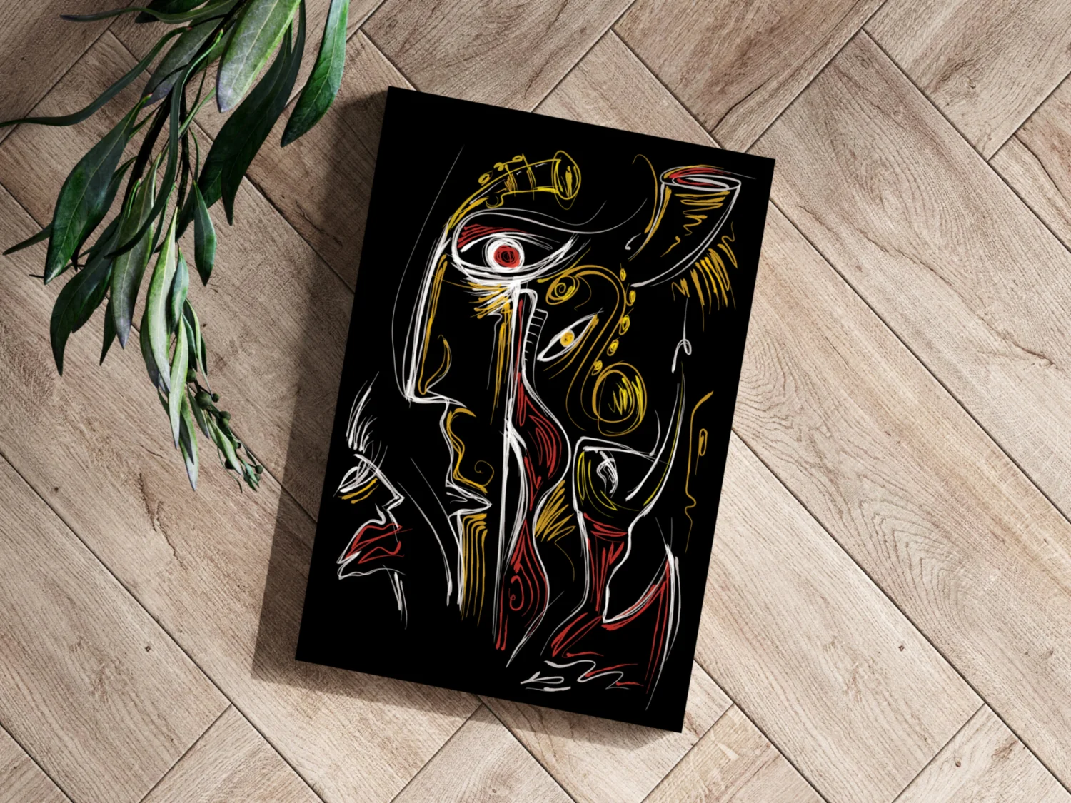 Abstract Art Faces Aluminum Print - Image 3