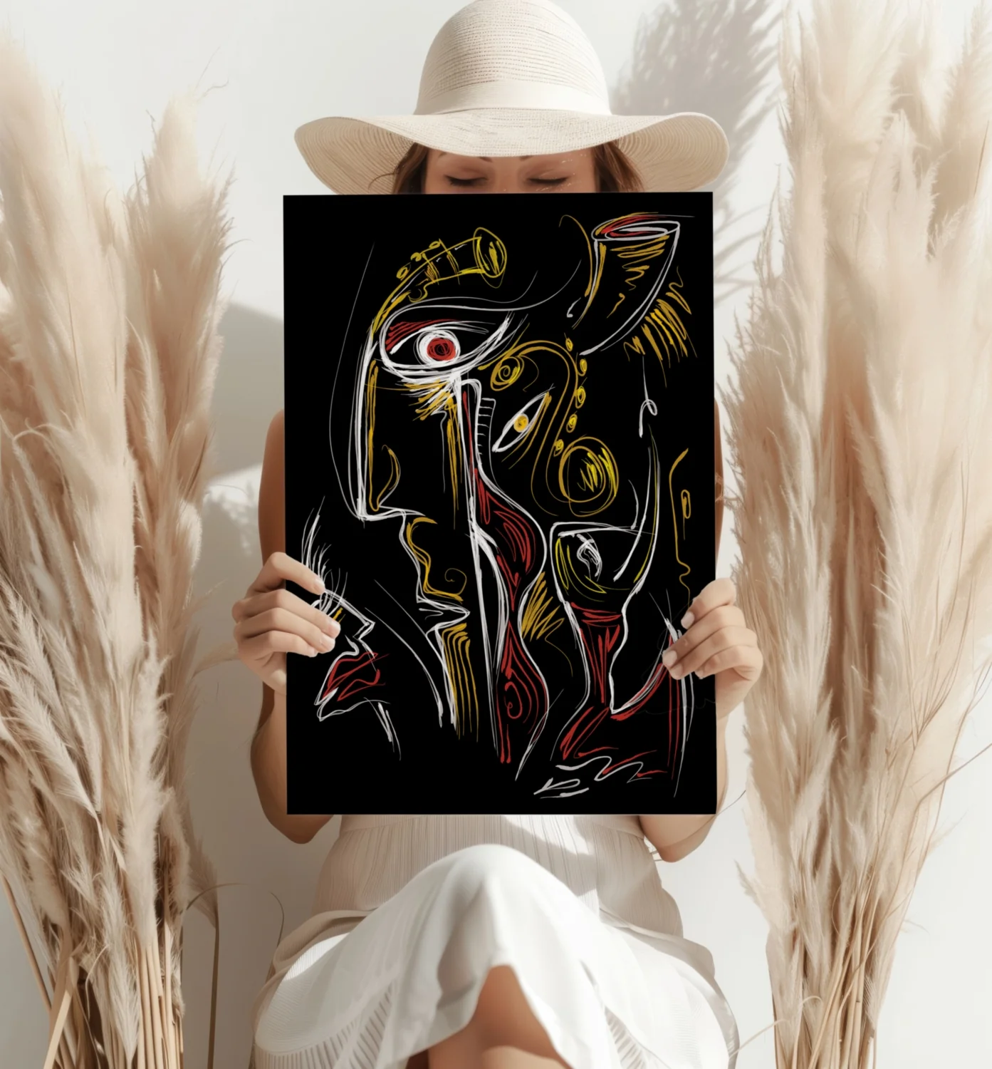 Abstract Art Faces Aluminum Print - Image 4