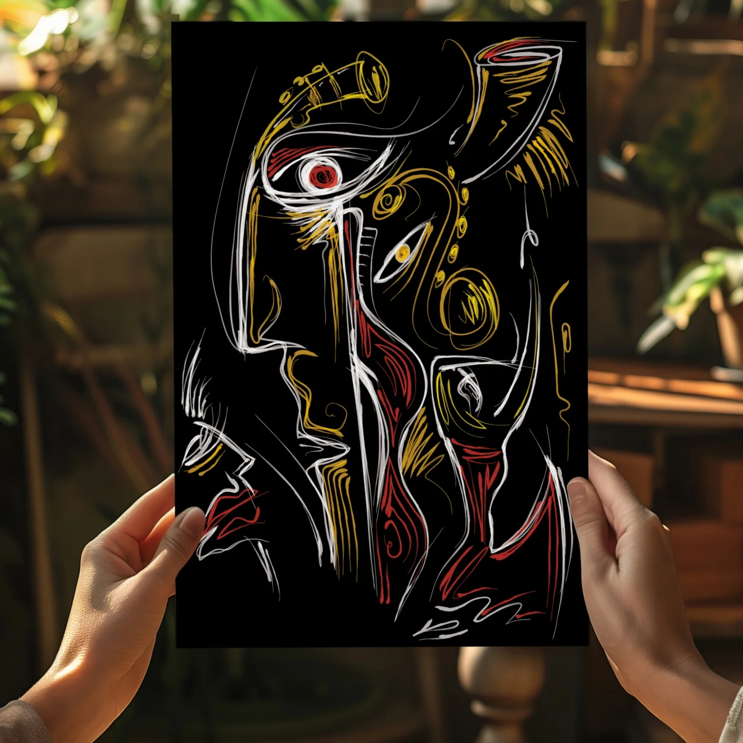 Abstract Art Faces Aluminum Print - Image 5