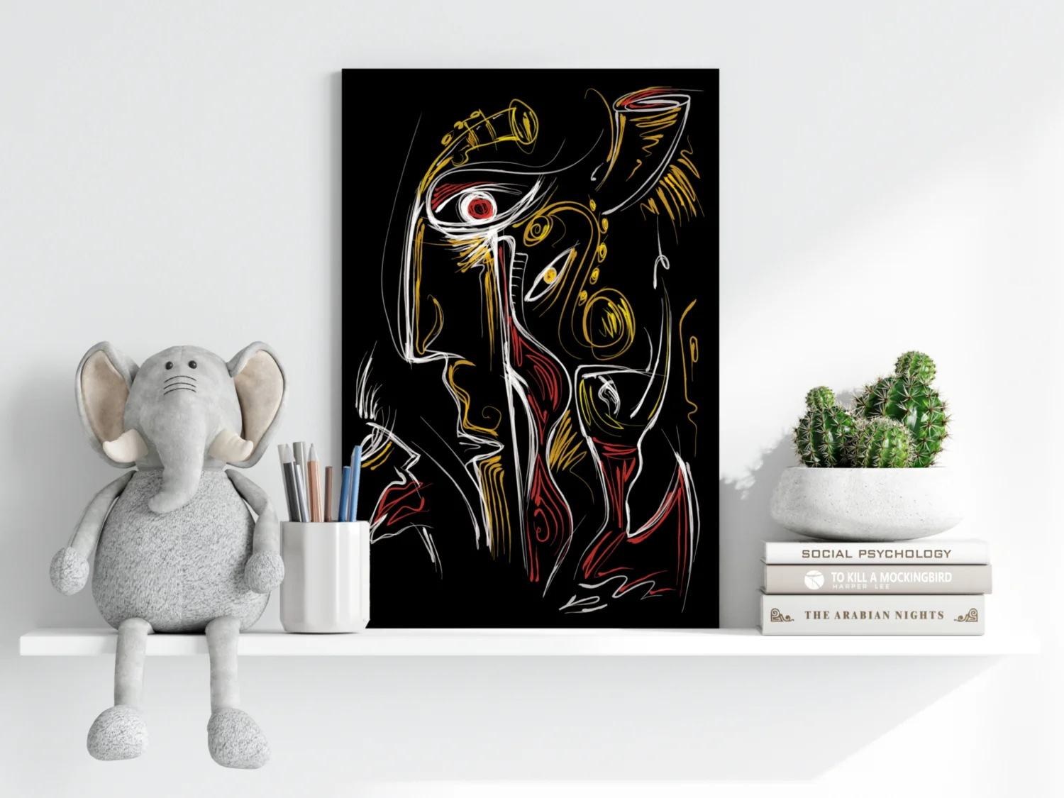 Abstract Art Faces Aluminum Print - Image 6