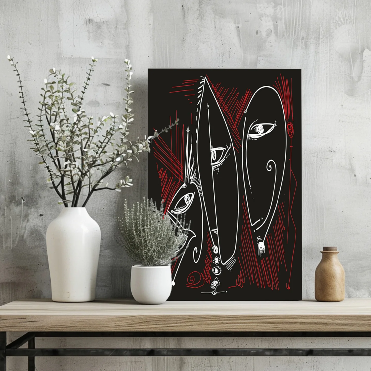 Abstract Art Faces Aluminum Print - Image 2