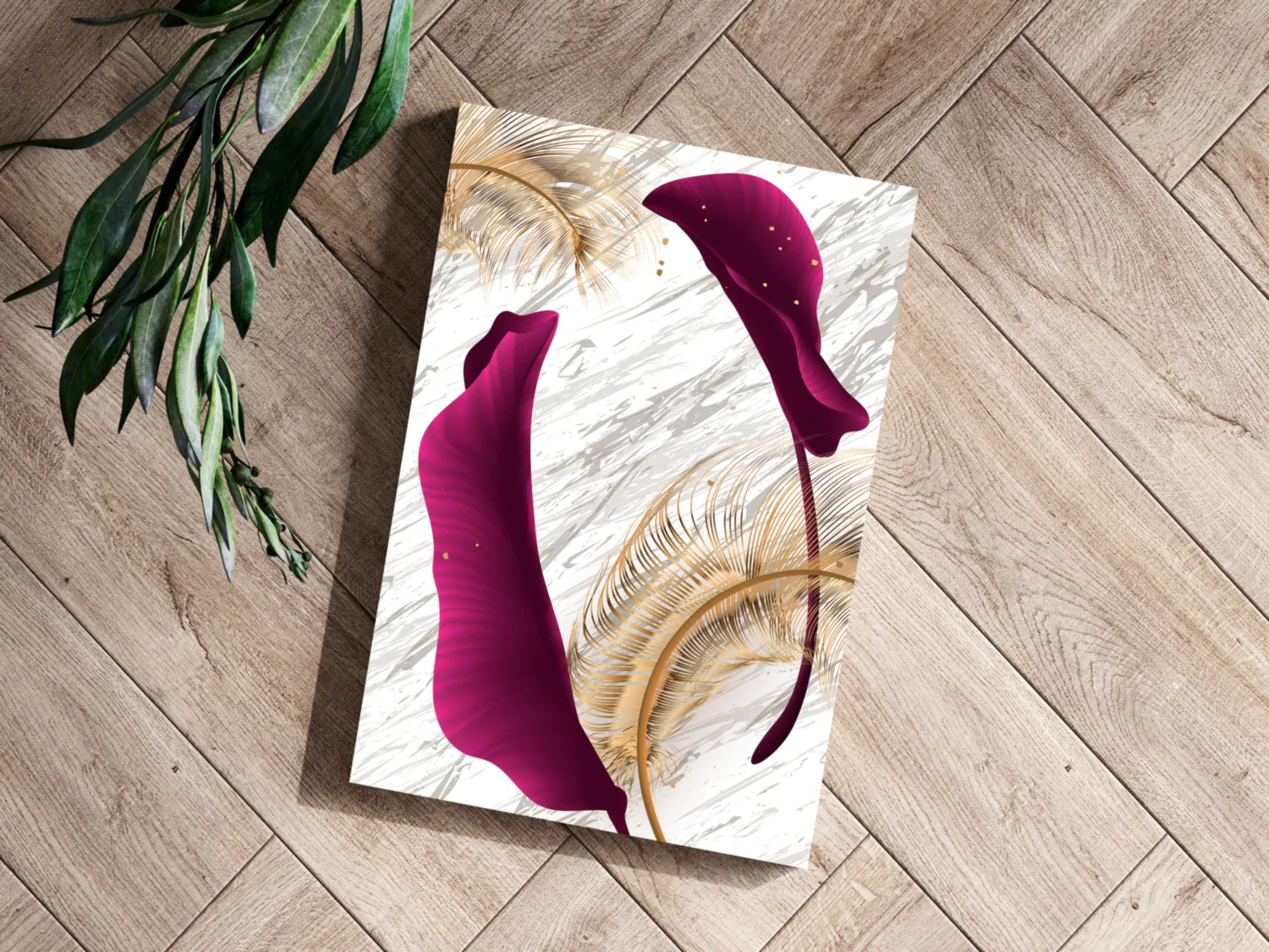 Burgundry Leaves Aluminum Print - Image 3