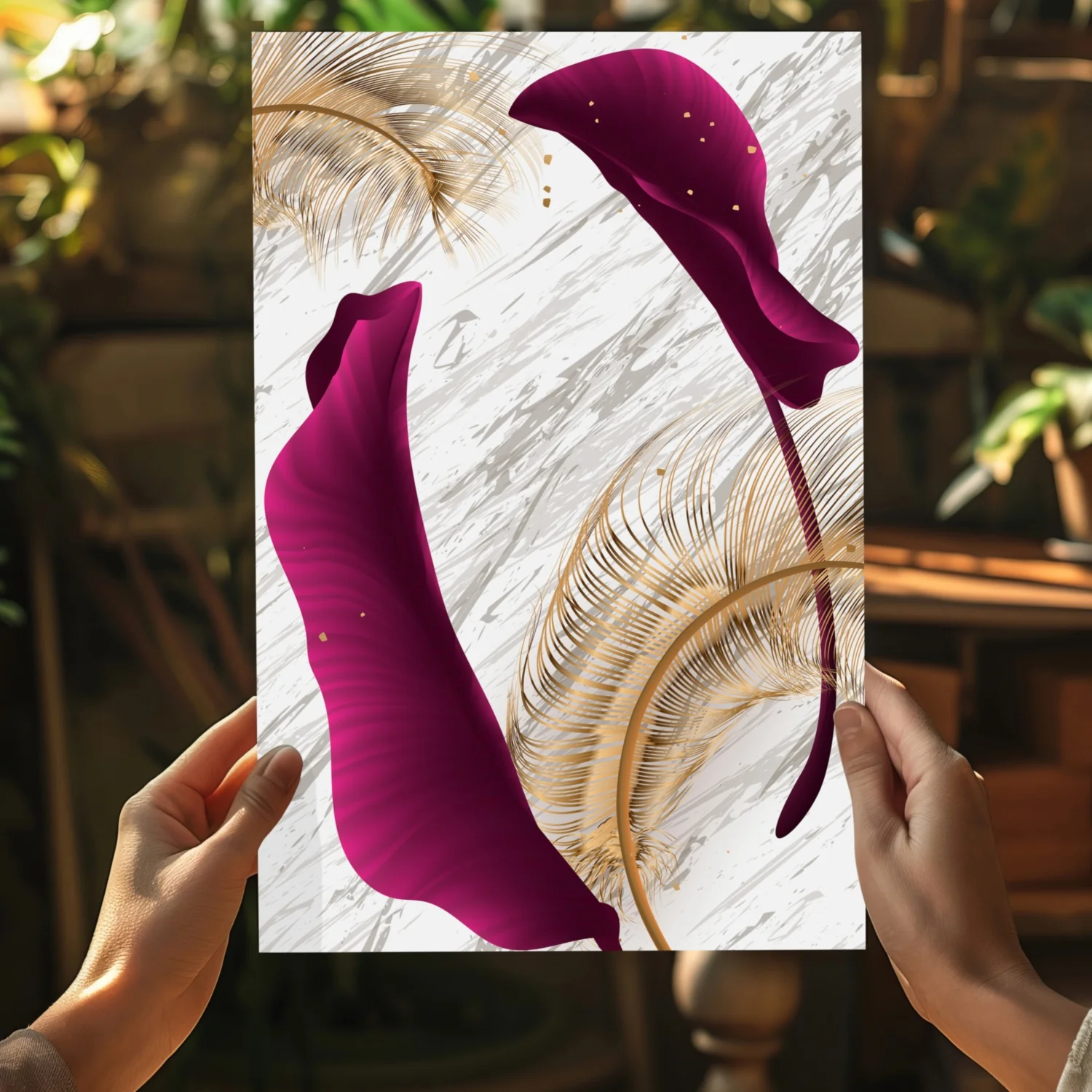 Burgundry Leaves Aluminum Print - Image 5