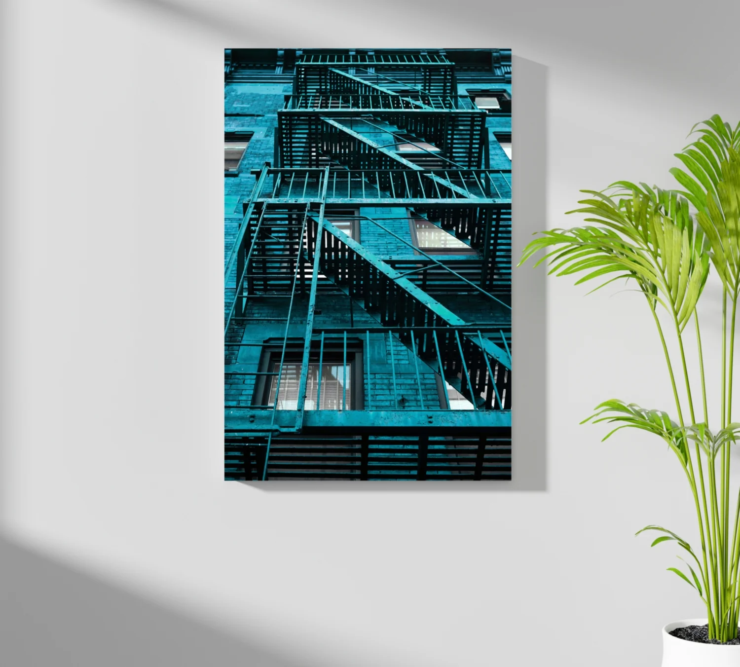 Stairs Teal Aluminum Print - Image 7