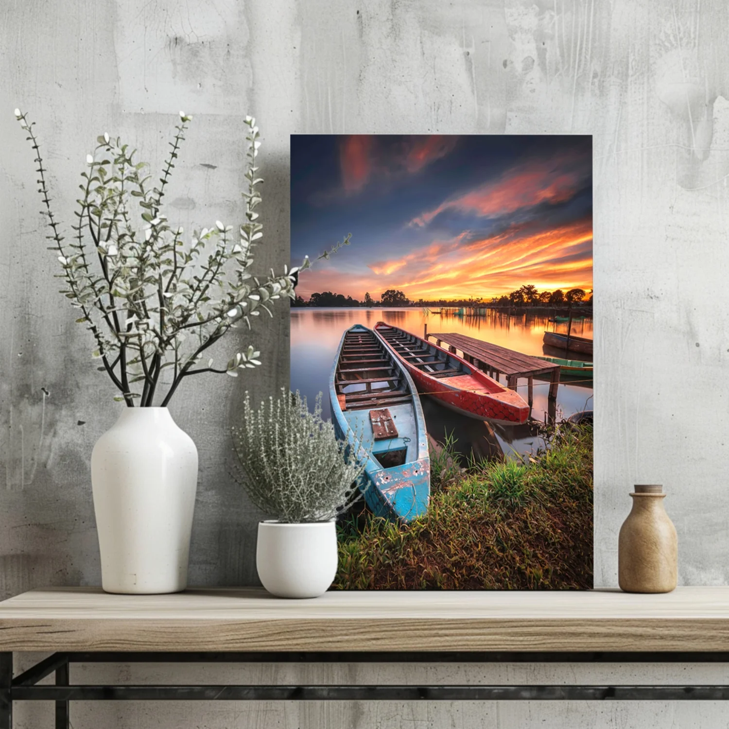 Sunset Lake View Aluminum Print - Image 2